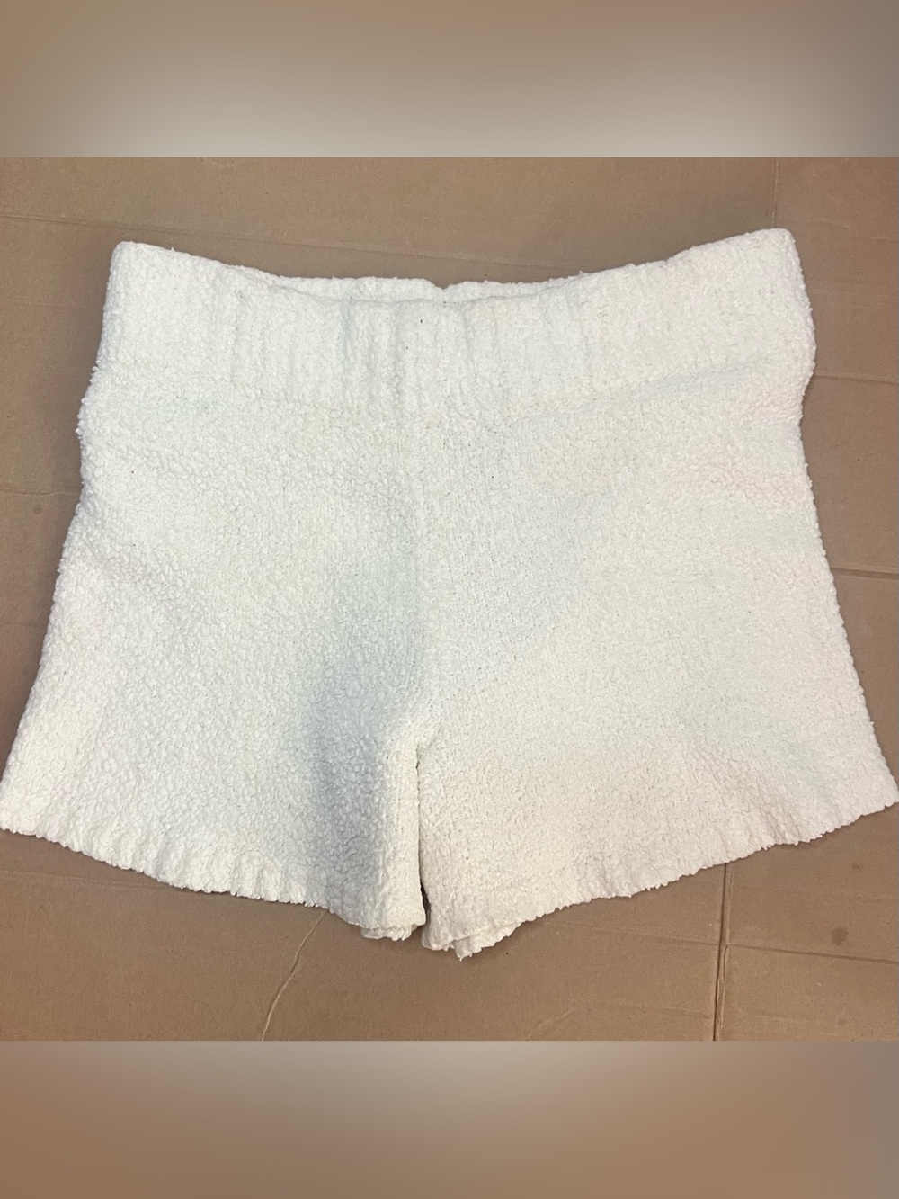SKIMS White High-Waist Terry Lounge Shorts